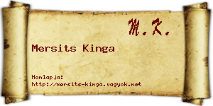 Mersits Kinga névjegykártya